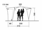 Veranda a cupola, Pine Hills, Outwell (175-200cm altezza per il fissaggio)