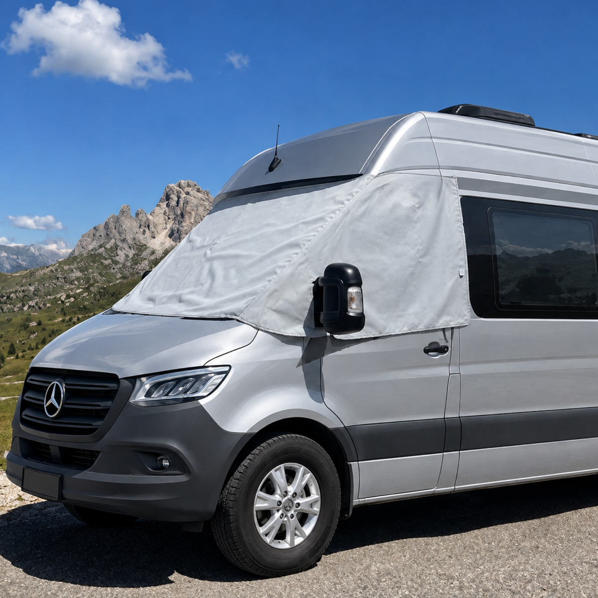 Außen-Sonnenschutz & Sichtschutz "Light" für Fahrerhaus – Mercedes Benz Sprinter (1997-2025) 